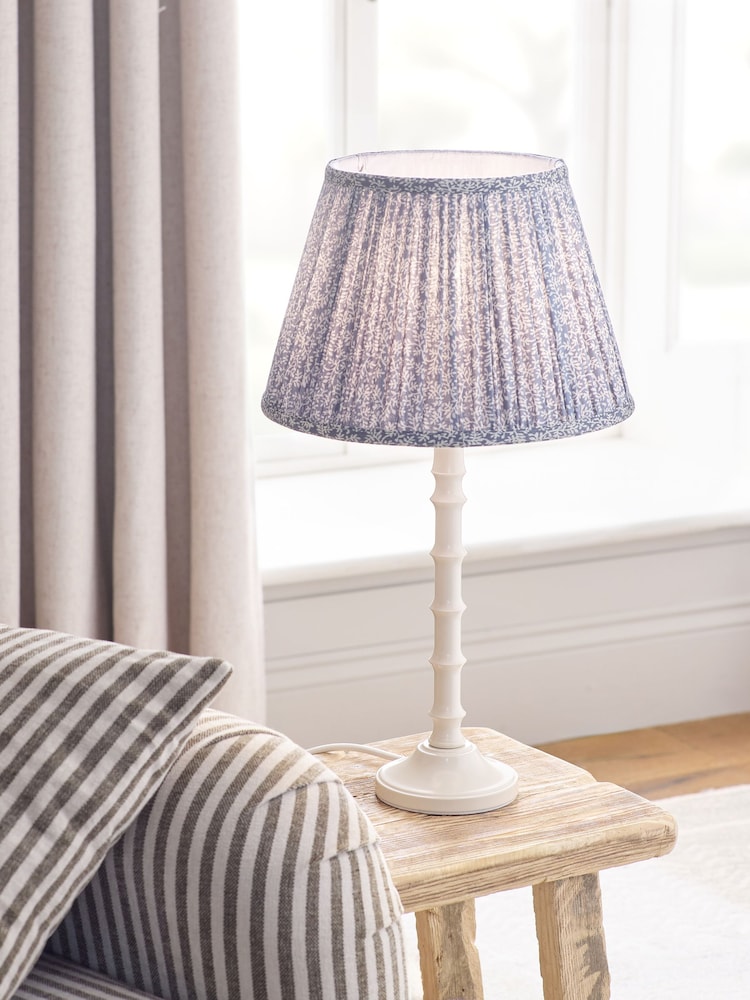 Blue Floral Pleated Lamp Shade - Image 2 of 6 Blue Floral Pleated Lamp Shade - Image 2 of 6