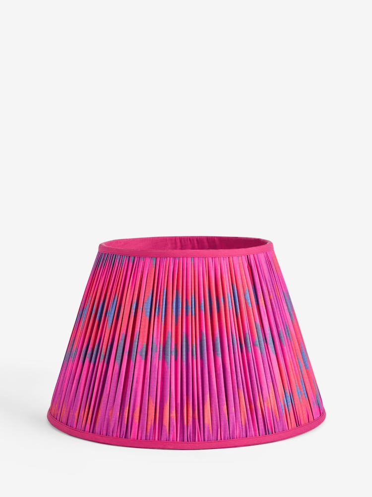 Pink Ikat Pleated Lamp Shade - Image 1 of 6 Pink Ikat Pleated Lamp Shade - Image 1 of 6