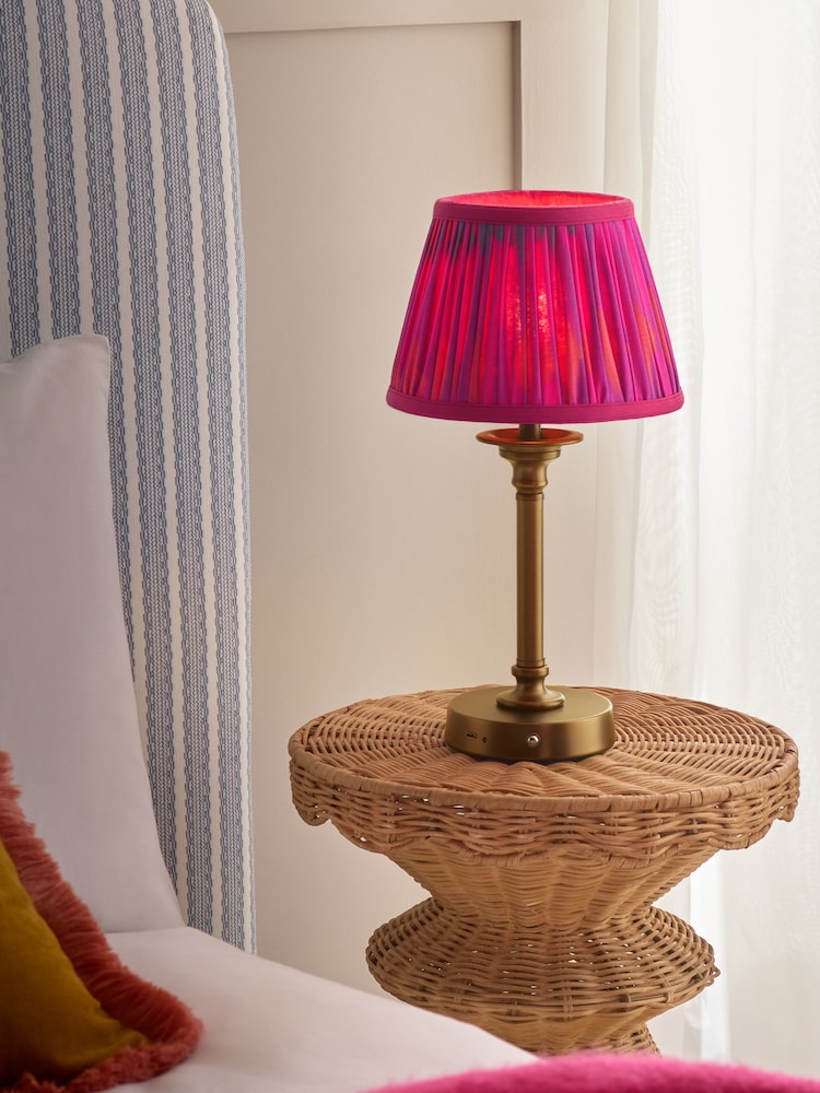 Pink Ikat Pleated Lamp Shade - Image 2 of 6 Pink Ikat Pleated Lamp Shade - Image 2 of 6