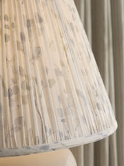 White & Blue Floral Pleated Lamp Shade - Image 3 of 5
