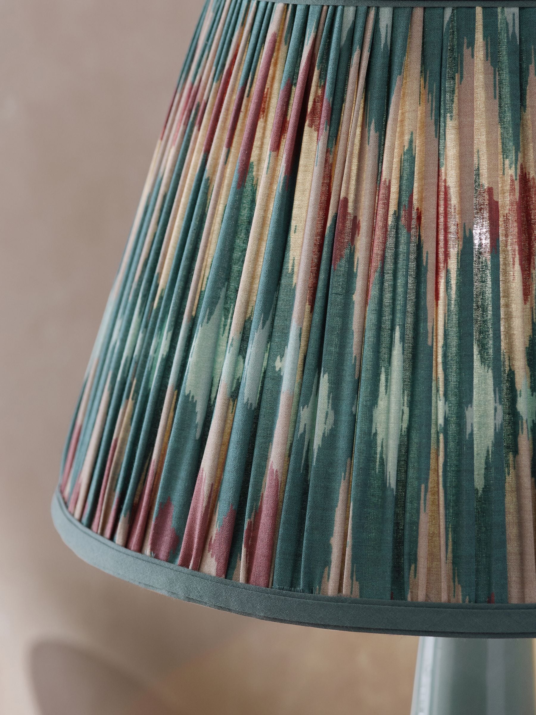 Buy Teal Blue Ikat Pleated Lamp Shade from Next USA