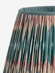 Teal Blue Ikat Pleated Lamp Shade - Image 5 of 6