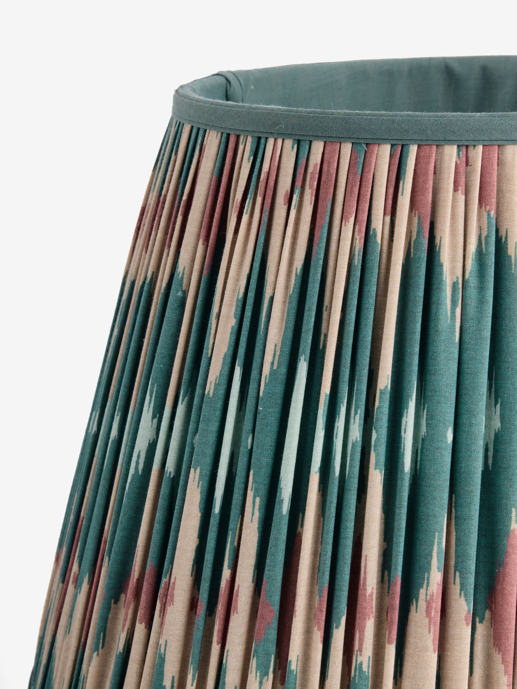 Buy Teal Blue Ikat Pleated Lamp Shade from the Next UK online shop
