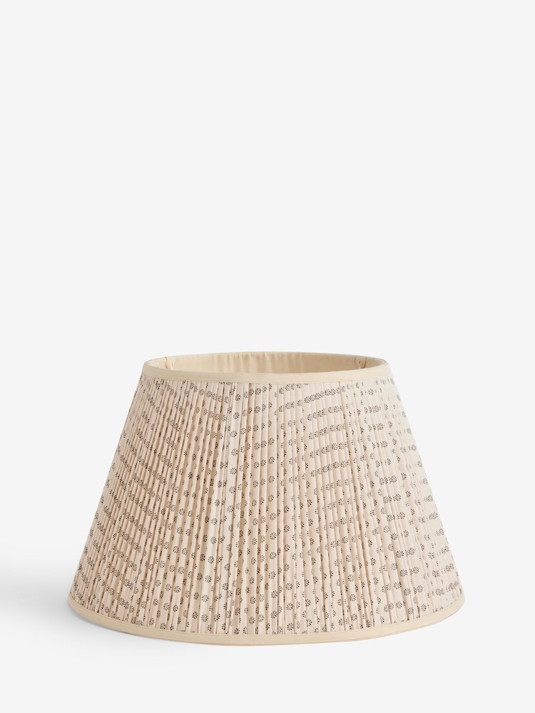 Neutral Woodblock Pleated Lamp Shade - Image 1 of 6 Neutral Woodblock Pleated Lamp Shade - Image 1 of 6