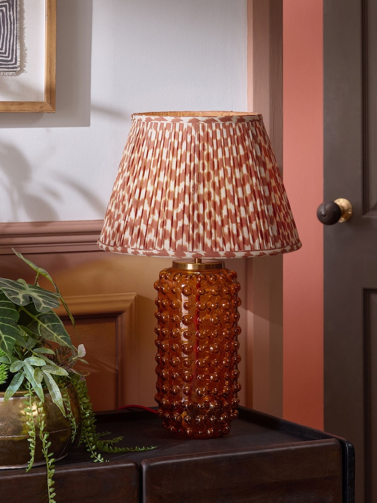Amber Orange Mosaic Pleated Lamp Shade - Image 2 of 6 Amber Orange Mosaic Pleated Lamp Shade - Image 2 of 6