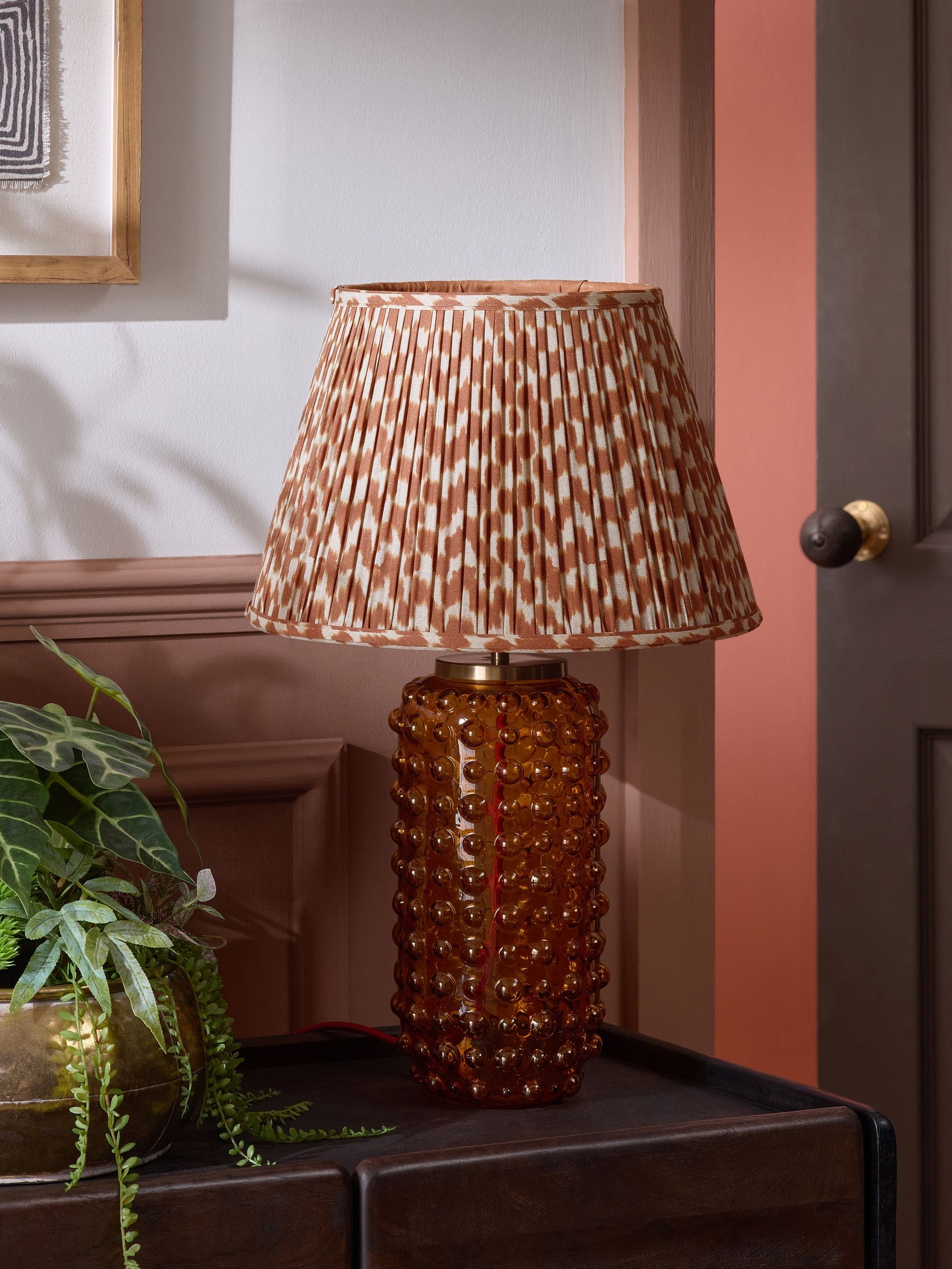 Buy Amber Orange Mosaic Pleated Lamp Shade from Next Canada