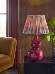 Red Stripes Pleated Lamp Shade - Image 1 of 5
