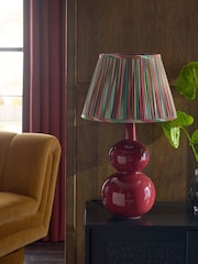 Red Stripes Pleated Lamp Shade - Image 2 of 5