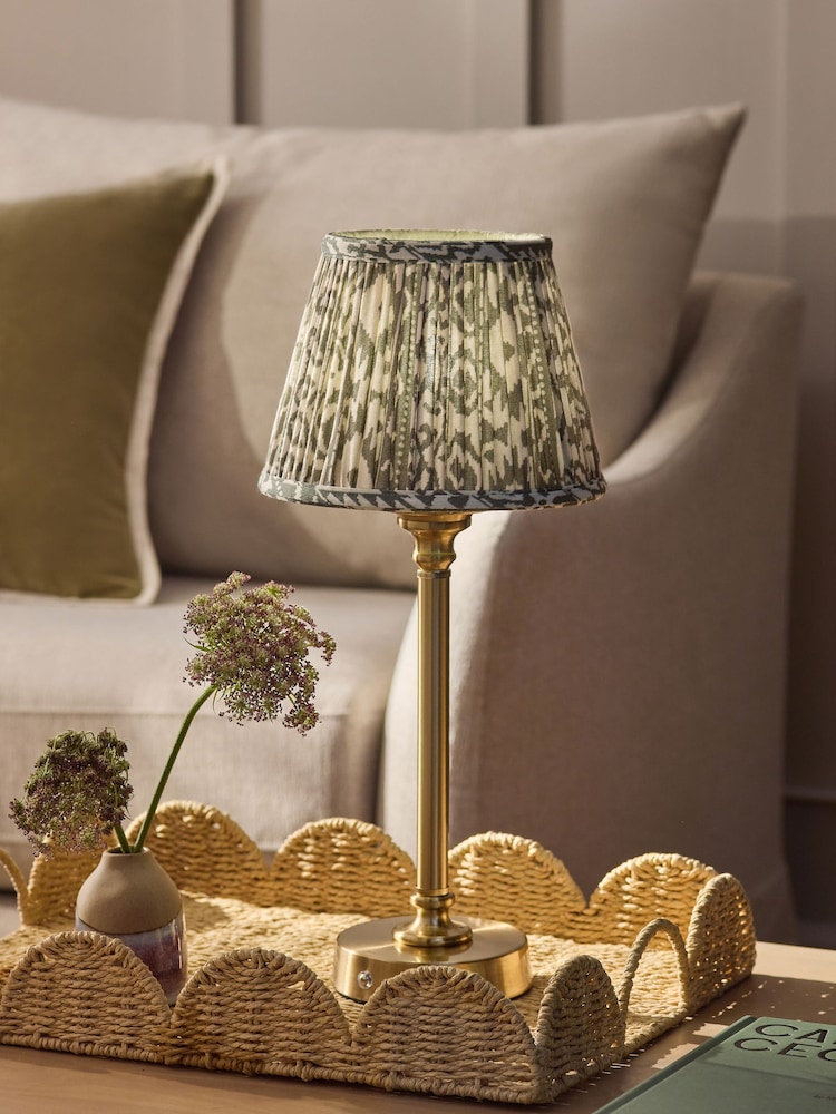 Green Geo Pleated Lamp Shade - Image 2 of 6 Green Geo Pleated Lamp Shade - Image 2 of 6