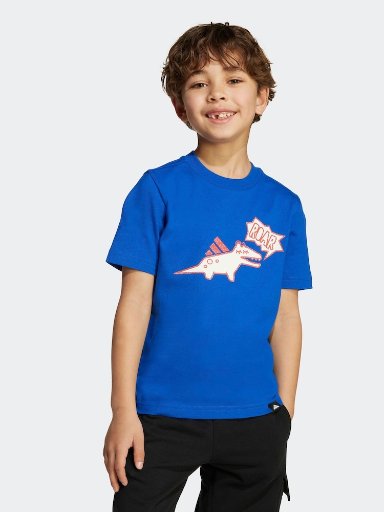 adidas Blue Adiraptor Graphic T-Shirt Little Kids - Image 1 of 5 adidas Blue Adiraptor Graphic T-Shirt Little Kids - Image 1 of 5