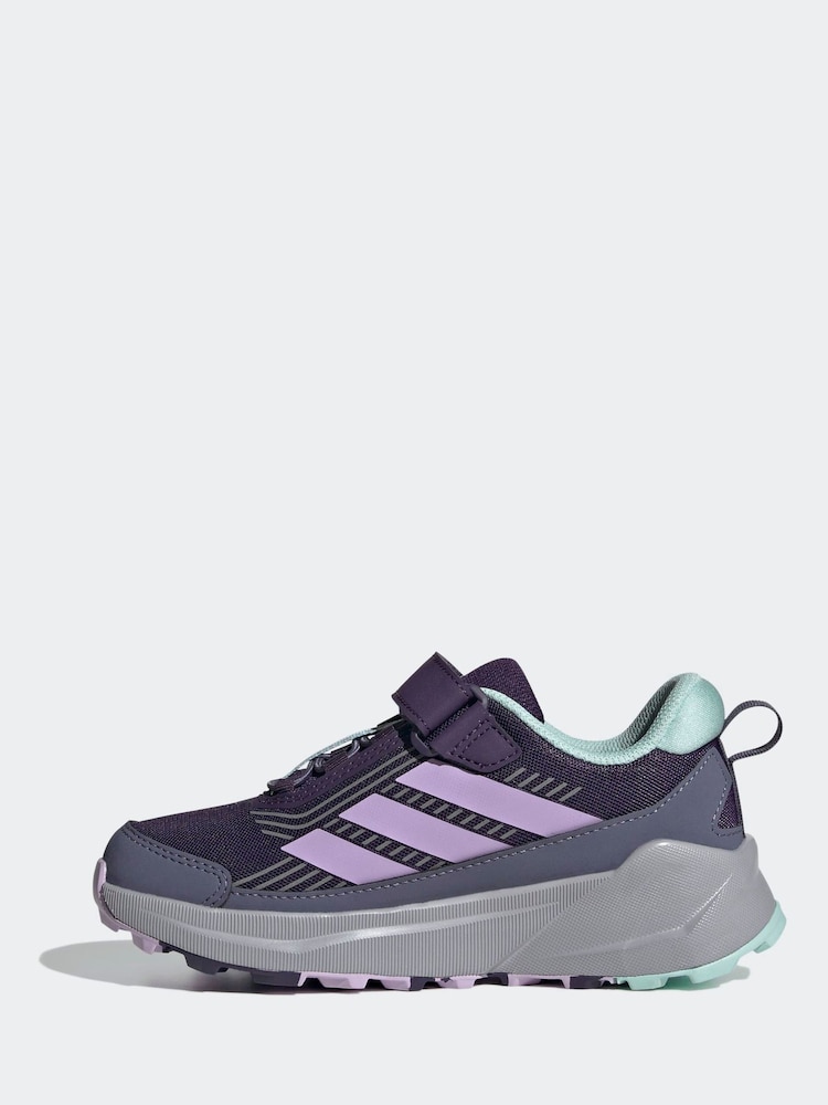 adidas Purple Terrex Trailmaker 2 Hook and Loop Hiking Kids Trainers - Image 2 of 9