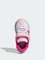 adidas Pink Run 70s 2.0 Hook and Loop Infant Trainers - Image 6 of 9