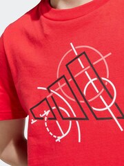 adidas Red Tech Outline Graphic T-Shirt Kids - Image 5 of 5