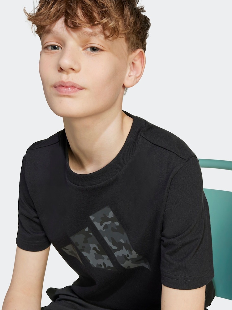 adidas Black Camo Graphic T-Shirt Kids - Image 4 of 4