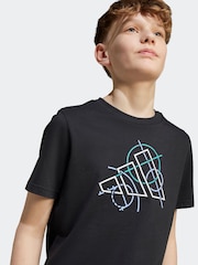 adidas Black Tech Outline Graphic T-Shirt Kids - Image 4 of 5