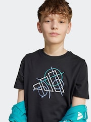 adidas Black Tech Outline Graphic T-Shirt Kids - Image 5 of 5