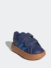 adidas Navy/Blue Grand Court 2.0 Hook and Loop Infant Trainers - Image 3 of 10