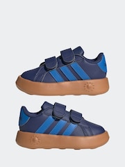 adidas Navy/Blue Grand Court 2.0 Hook and Loop Infant Trainers - Image 5 of 10
