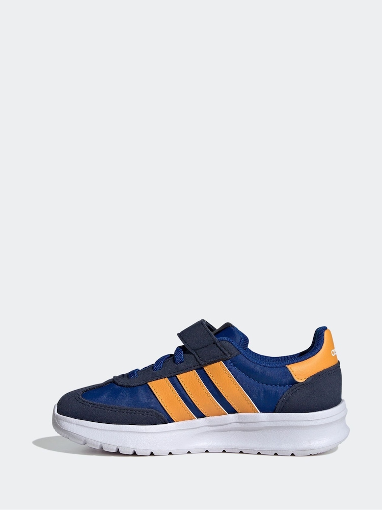 adidas Navy/Orange Run 70s 2.0 EL Trainers - Image 2 of 9