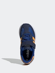 adidas Navy/Orange Run 70s 2.0 EL Trainers - Image 6 of 9
