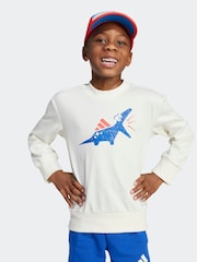adidas White Essentials Adiraptor Fleece Jogger and Hoodie Set Little Kids - Image 3 of 4