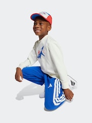 adidas White Essentials Adiraptor Fleece Jogger and Hoodie Set Little Kids - Image 4 of 4