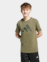 adidas Green Camo Graphic T-Shirt Kids - Image 1 of 5