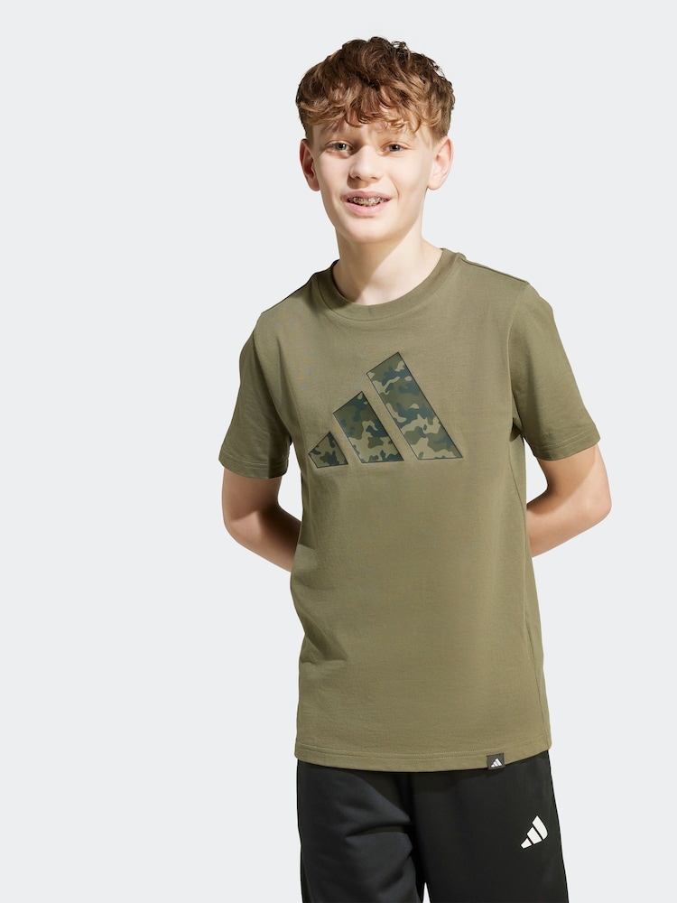 adidas Green Camo Graphic T-Shirt Kids - Image 1 of 5