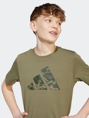 adidas Green Camo Graphic T-Shirt Kids - Image 4 of 5
