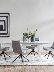Barker and Stonehouse White Adeena Extending 4-6 Seater Dining Table - Image 1 of 6