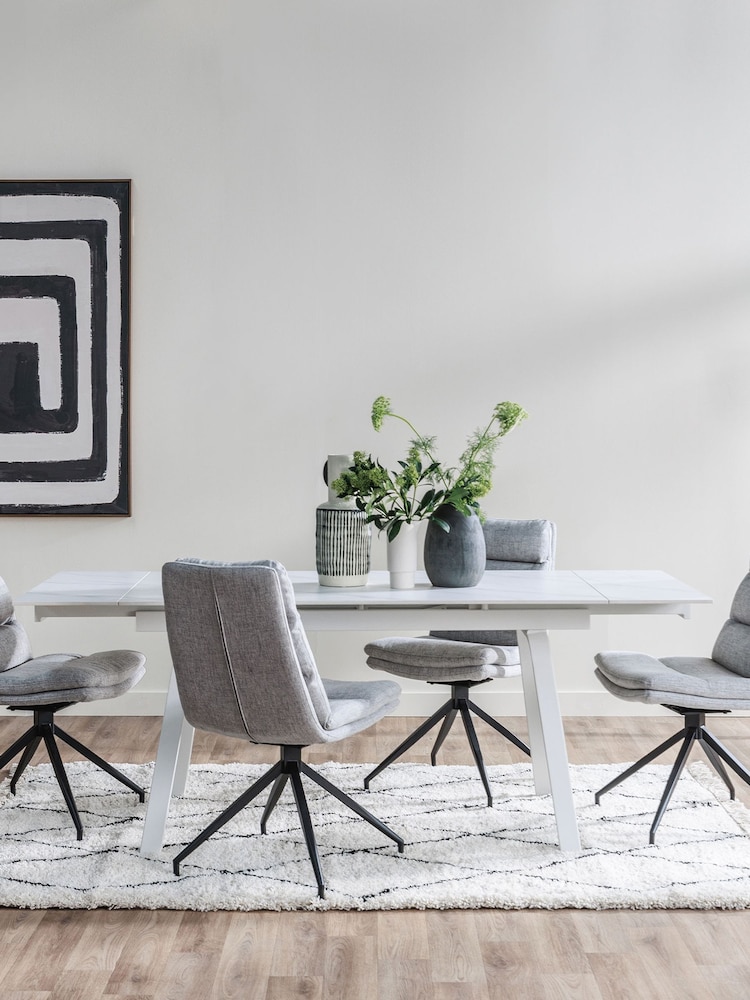Barker and Stonehouse White Adeena Extending 4-6 Seater Dining Table - Image 1 of 6