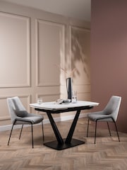 Barker and Stonehouse White Echo Ceramic Extending 4-6 Seater Dining Table - Image 1 of 6
