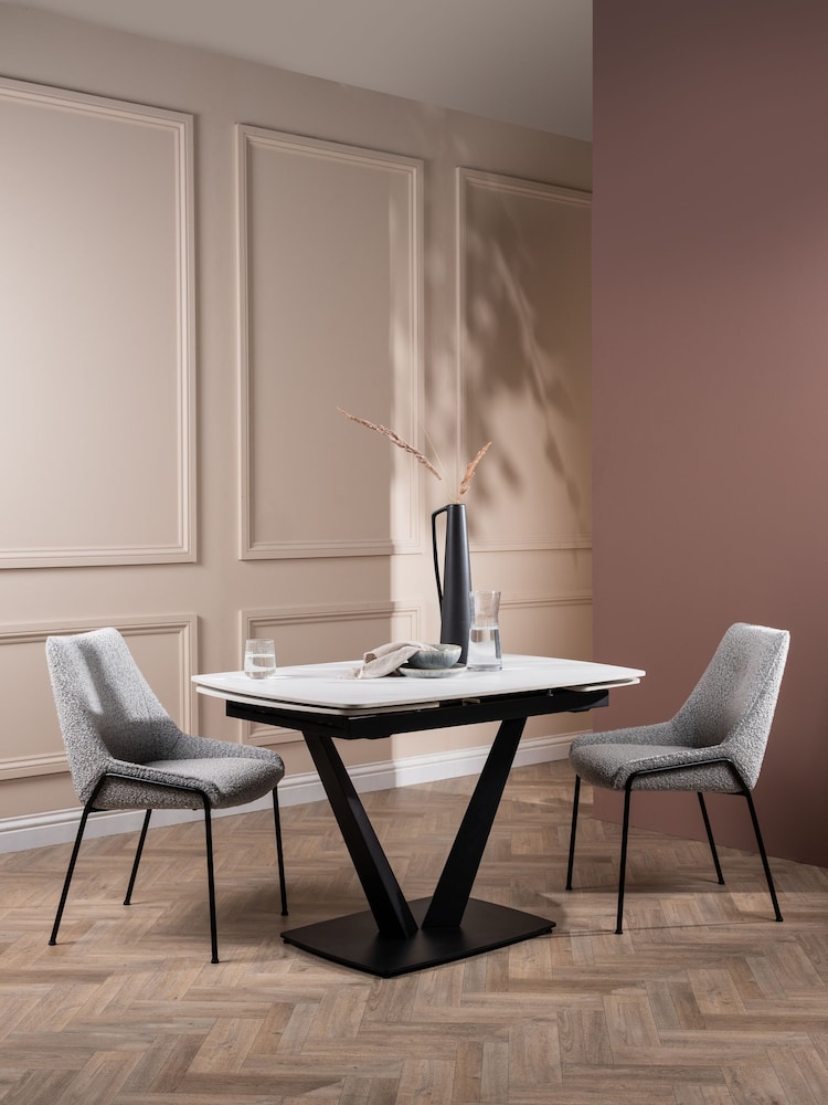 Barker and Stonehouse White Echo Ceramic Extending 4-6 Seater Dining Table - Image 1 of 6
