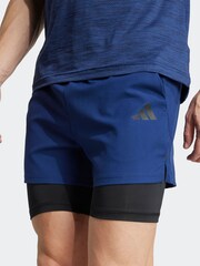 adidas Blue Gym+ 2-in-1 Shorts - Image 5 of 5