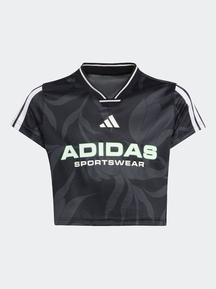 adidas Grey House of Tiro Colors of Football Crop T-Shirt Kids - Image 6 of 6