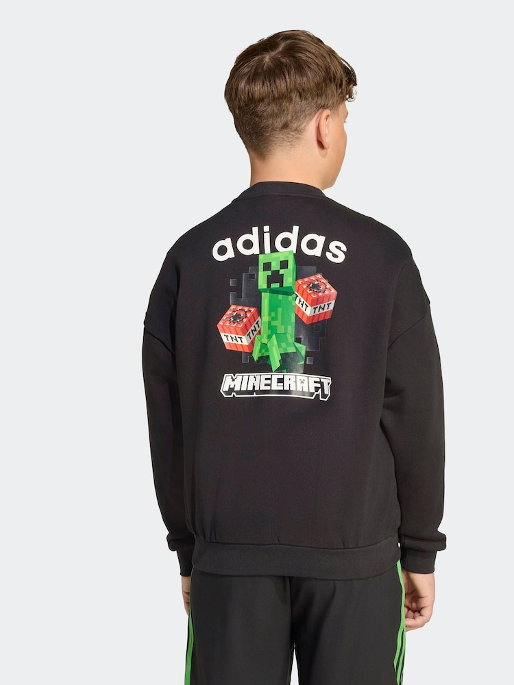 adidas Originals Black Minecraft Sweatshirt Kids - Image 2 of 6 adidas Originals Black Minecraft Sweatshirt Kids - Image 2 of 6