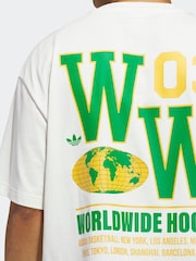 adidas White Worldwide Hoops Spotlight GFX T-Shirt - Image 8 of 9