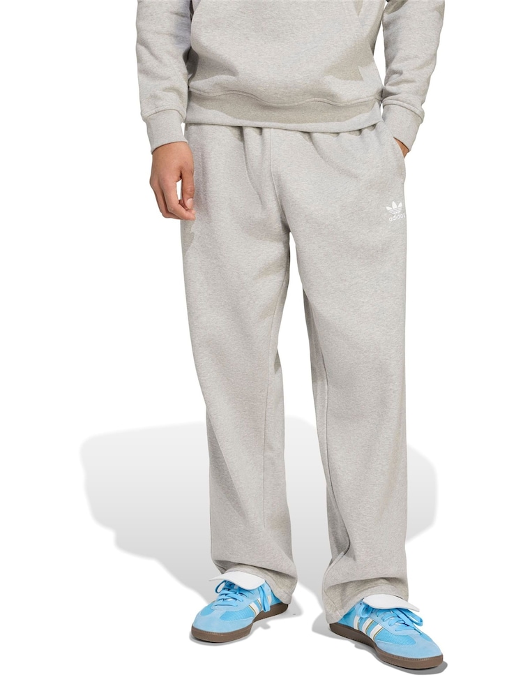 adidas Originals Grey Trefoil Essentials Open Hem Joggers - Image 1 of 6