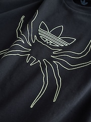 adidas Originals Black Spider Graphic Print Kids T-Shirt - Image 3 of 4