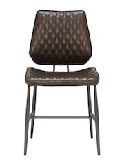 Barker and Stonehouse Brown Hawley Faux Leather Quilted Dining Chair - Image 2 of 6