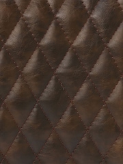 Barker and Stonehouse Brown Hawley Faux Leather Quilted Dining Chair - Image 6 of 6