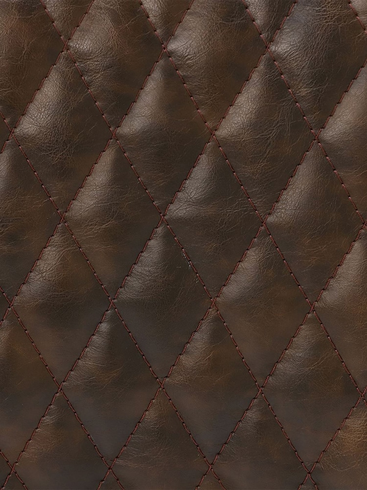Barker and Stonehouse Brown Hawley Faux Leather Quilted Dining Chair - Image 6 of 6