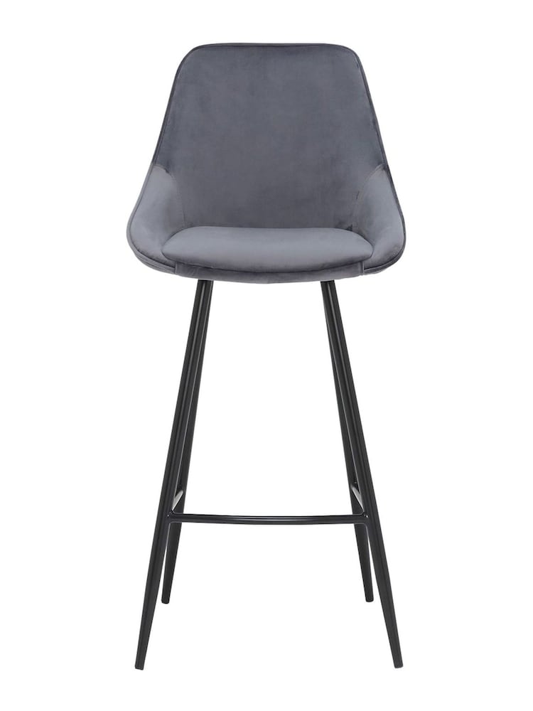 Barker and Stonehouse Cream Southbury Fabric Bar Stool With Metal Legs - Image 2 of 6