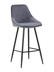 Barker and Stonehouse Cream Southbury Fabric Bar Stool With Metal Legs - Image 3 of 6