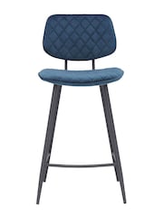 Barker and Stonehouse Blue Velvet Archer Counter Stool - Image 3 of 6