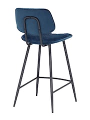 Barker and Stonehouse Blue Velvet Archer Counter Stool - Image 4 of 6