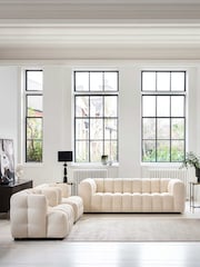Barker and Stonehouse Ivory Lenor Boucle 3 Seater Sofa - Image 1 of 6