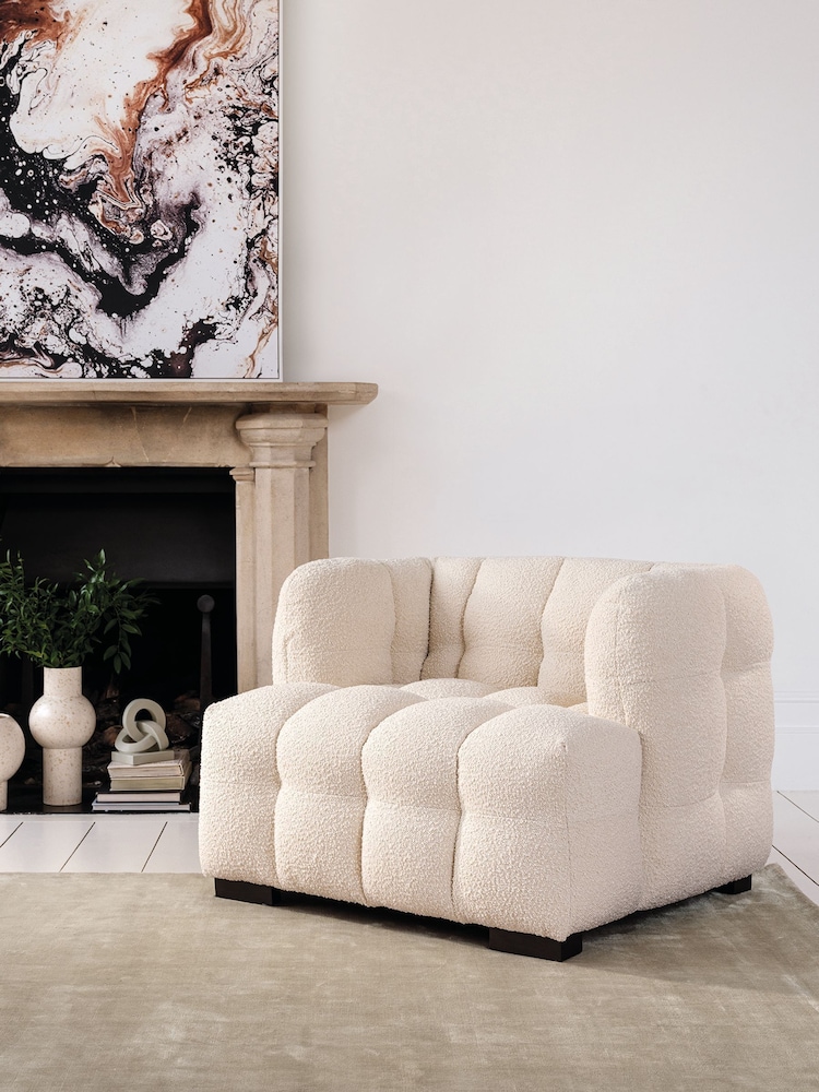 Barker and Stonehouse Ivory Lenor Boucle Chair - Image 1 of 6