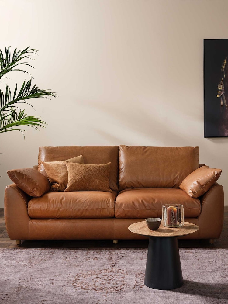 Barker and Stonehouse Brown Odair Leather 2 Seater Sofa - Image 1 of 6 Barker and Stonehouse Brown Odair Leather 2 Seater Sofa - Image 1 of 6