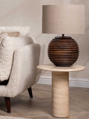 Barker and Stonehouse Ivory Piedra Stone Travertine Effect Side Table - Image 1 of 6